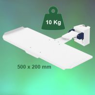 ErgonoFlex Bras Médical rabattable et rétractable à pivot court pour clavier et souris, fixation sur Din rail Vertical