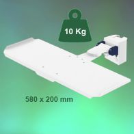ErgonoFlex Bras Médical rabattable et rétractable à pivot court pour clavier et souris, fixation sur Din rail Vertical