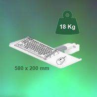 ErgonoFlex Bras Médical pivotant de 240 mm pour clavier et souris, fixation sur Din rail Vertical