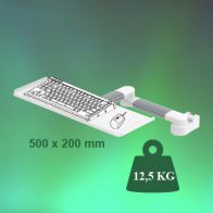 ErgonoFlex Bras Médical pivotant de 2 x 300 mm pour clavier et souris, fixation sur Din rail Vertical