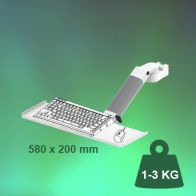 ErgonoFlex Bras Médical de 300 mm Ajustable en hauteur pour clavier et souris, fixation sur Din Rail Vertical