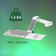 ErgonoFlex Bras Médical de 300 + 240 mm Ajustable en hauteur pour clavier et souris, fixation sur Din Rail Vertical