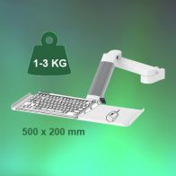 ErgonoFlex Bras Médical de 300 + 240 mm Ajustable en hauteur pour clavier et souris, fixation sur Din Rail Vertical