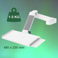 ErgonoFlex Bras Médical de 300 + 240 mm Ajustable en hauteur pour clavier et souris, fixation sur Din Rail Vertical