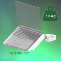 ErgonoFlex Bras Horizontal 240 mm équipé d‘un support pour ordinateur portable inclinable Fixation sur Din rail Vertical