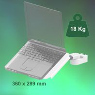 ErgonoFlex Bras Horizontal 300 mm équipé d‘un support pour ordinateur portable inclinable Fixation sur Din rail Vertical