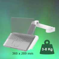 ErgonoFlex Bras Horizontal de 300 + 240 mm Ajustable en hauteur équipé d‘un support Laptop inclinable Fixation sur Din rail Vertical