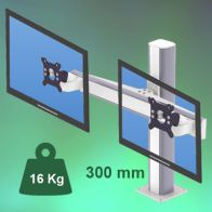 ErgonoFlex Bras Colonne Médicale de 300 mm pour 2 écrans fixation sur plan de travail