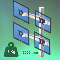 ErgonoFlex Bras Colonne Médicale de 2000 mm pour 4 écrans fixation au Sol ou Plafond