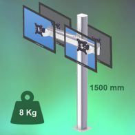 ErgonoFlex Bras Colonne Médicale de 1500 mm pour 4 écrans (Dos à Dos) fixation au Sol ou Plafond