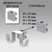 Double Crochets pour câble Fixation sur Din rail Horizontal