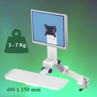 ErgonoFlex Bras Médical Combo Rabattable de 300 + 240 mm fixation sur Din rail Horizontal