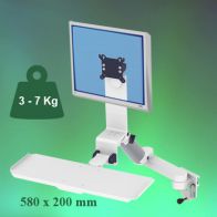 ErgonoFlex Bras Médical Combo Rabattable de 300 + 240 mm fixation sur Din rail Horizontal