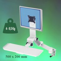 ErgonoFlex Bras Médical Combo Rabattable de 300 + 240 mm fixation sur Din rail Horizontal