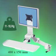 ErgonoFlex Bras Médical Combo Rabattable de 300 + 240 mm fixation sur Din rail Horizontal
