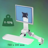 ErgonoFlex Bras Médical Combo Rabattable de 300 + 240 mm fixation sur Din rail Horizontal
