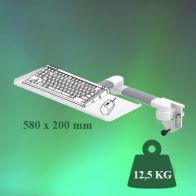 ErgonoFlex Bras Médical pivotant de 2 x 300 mm pour clavier et souris, fixation sur Din rail Horizontal