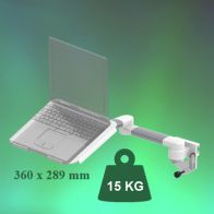 ErgonoFlex Bras Horizontal 2 x 300 mm équipé d‘un support pour ordinateur portable inclinable Fixation sur Din rail Horizontal