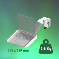 ErgonoFlex Bras Horizontal de 300 mm Ajustable en hauteur équipé d‘un support Laptop inclinable Fixation sur Din rail Horizontal