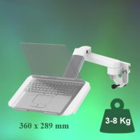 ErgonoFlex Bras Horizontal de 300 + 240 mm Ajustable en hauteur équipé d‘un support Laptop inclinable Fixation sur Din rail Horizontal