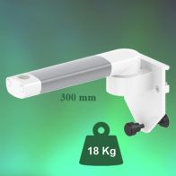 ErgonoFlex Bras Articulé Horizontal de 300 mm pour pole à perfusion Montage Din rail Horizontal