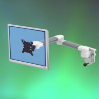 ErgonoFlex Bras Médical Horizontal de 2 X 300 mm pour écran fixation sur Din rail Horizontal