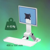 ErgonoFlex Bras Médical Combo Rabattable de 300 mm Montage sur Pole Fixe 35 mm