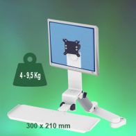 ErgonoFlex Bras Médical Combo Rabattable de 300 + 240 mm Montage sur Pole Fixe 35 mm