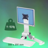 ErgonoFlex Bras Médical Combo Rabattable de 300 + 240 mm Montage sur Pole Fixe 35 mm