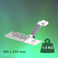 ErgonoFlex Bras Médical de 300 mm Ajustable en hauteur pour clavier et souris, fixation sur Pole Fixe 35 mm