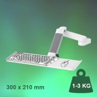 ErgonoFlex Bras Médical de 300 + 240 mm Ajustable en hauteur pour clavier et souris, fixation sur Pole Fixe 35 mm