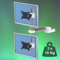 ErgonoFlex Bras Horizontal 240 mm équipé d‘un pole pour deux écrans Montage sur pole fixe de 35 mm